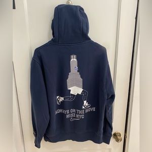 “Always On The Move” New York Nike Men’s Medium Navy Hoodie